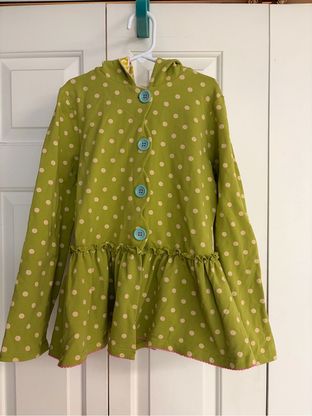 Matilda Jane Lime Green Polka Dot Hooded Jacket